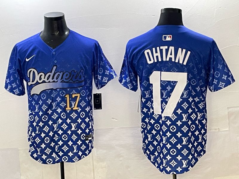 Men Los Angeles Dodgers 17 Ohtani Blue Nike 2025 MLB jersey 013